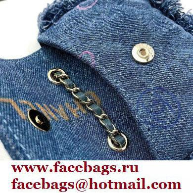 Chanel Printed Denim  &  Gold-Tone Metal Blue  &  Multicolor belt bag AP2623